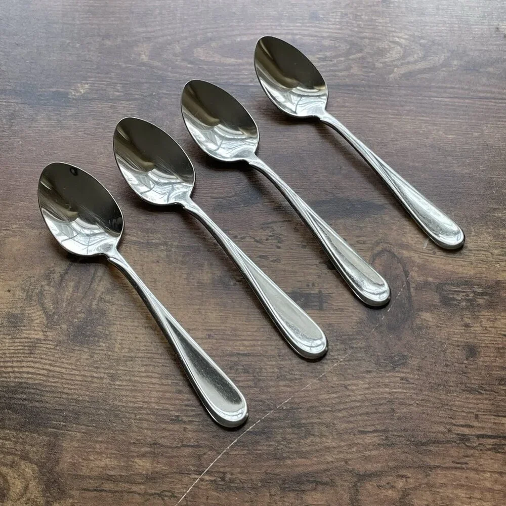 Oneida USA Flight Reliance Teasppons Spoons Set of 4 Stainless Steel USA Made